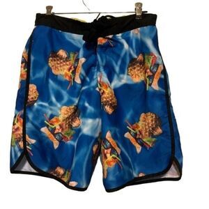 BioWorld Pineapple Cat Size Small Swim Trunks